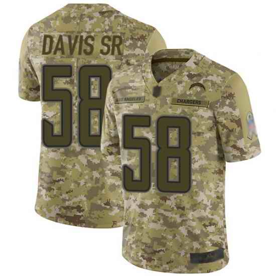 Chargers 58 Thomas Davis Sr Camo Mens Stitched Football Limited 2018 Salute To Service Jersey